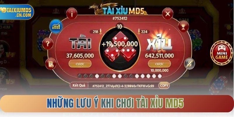 Những lưu ý khi chơi tài xỉu MD5